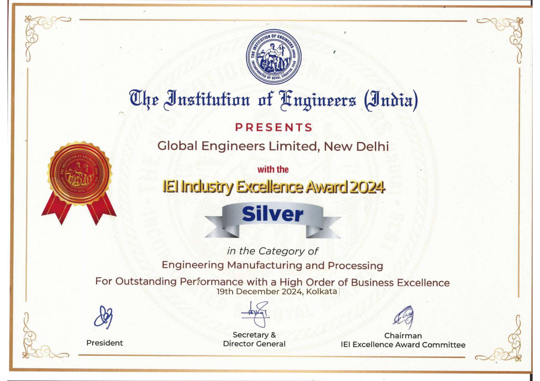 IEI Industry Excellence Award 2024